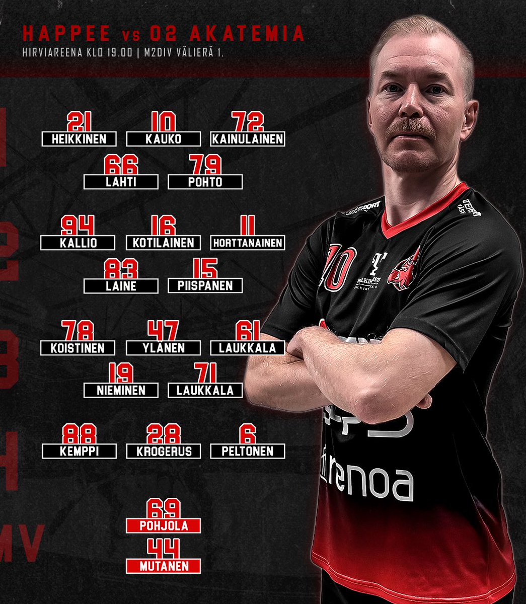 Hirvet tänään!🫎

🥊 O2 Akatemia / VE1
📆 To 5.3. klo 19.00
📍 Hirviareena
🎟️ Vapaa pääsy

#happeefloorball #hirvirytke #salibandy