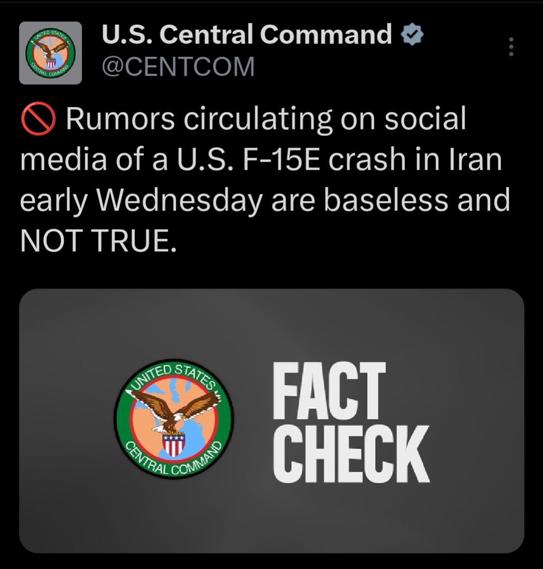 DavidV_81's tweet image. CENTCOM just denied it again a few minutes ago. I trust CENTCOM a million times more than the Iranian government.