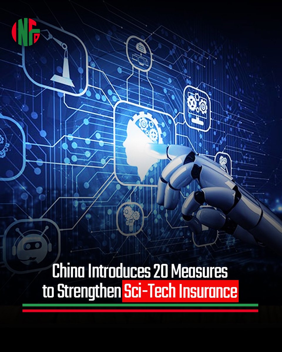 Infodor_pk's tweet photo. China rolls out 20 measures to strengthen sci-tech insurance, supporting high-tech SMEs, AI, quantum computing, and frontier innovations with flexible coverage and clear guidelines.
#China #SciTech #Innovation #TechInsurance #AI #QuantumComputing https://t.co/7yznTJbSjW