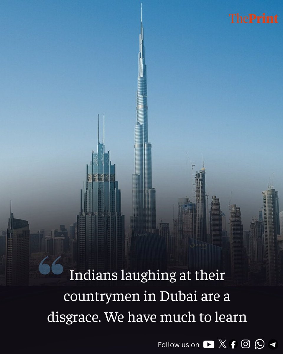 ThePrintIndia's tweet image. 5/5: Read #ThePrintOpinion by Vir Sanghvi @virsanghvi

‘Indians laughing at their countrymen in Dubai are a disgrace. We have much to learn’

#SharpEdge

theprint.in/opinion/sharp-…