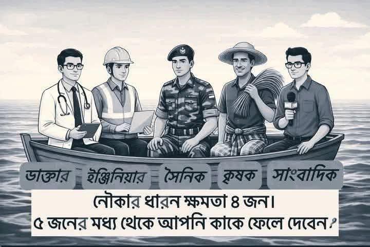 এখান থেকে একজনকে ফেলে দিতে হবে। আপনি কাকে বাদ দিবেন হঠাৎ করে একজন,,,,,