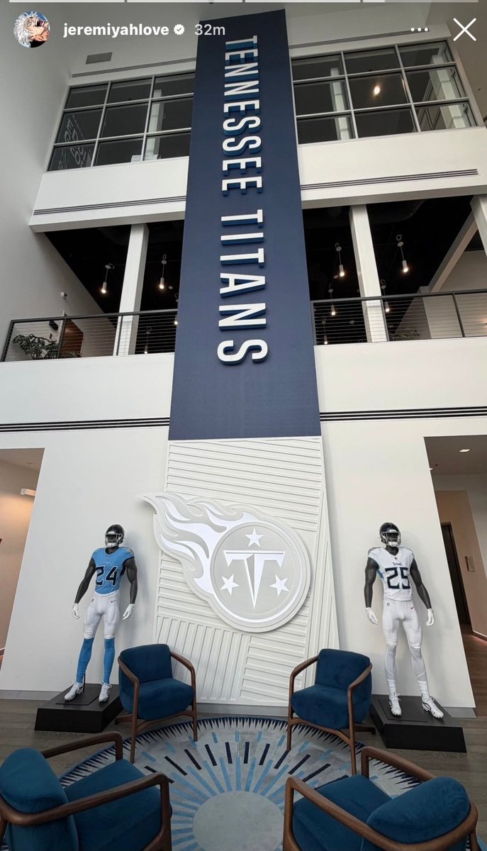 Notre Dame RB Jeremiyah Love's IG. #Titans 👀