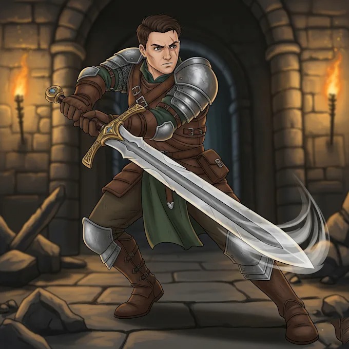 uyrdctst's tweet photo. A lone warrior stands ready in the shadowed dungeon, blade drawn and courage unshaken. Every step forward could be his last but legends are forged in moments like these.    (C.O)
.
#FantasyArt #Warrior #Swordfighter #DungeonAdventure #EpicBattle #MedievalFantasy #Knight #Heroic https://t.co/bzdQkIPbP5