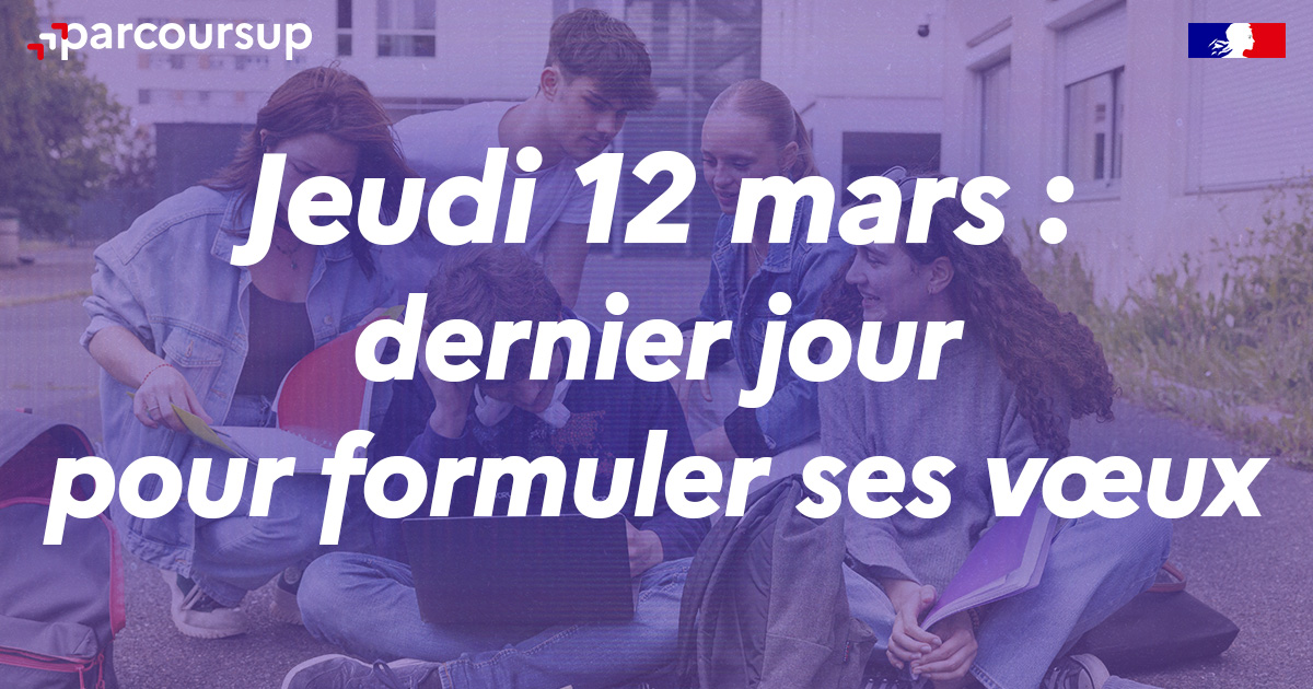 AcBordeaux's tweet image. #Orientation | ⏱️Attention, il ne vous reste plus que 7 jours pour formuler vos vœux sur Parcoursup 💻
✅Construire son projet
✅Conseils pour formuler ses vœux 
✅Les bons réflexes à adopter 
Rendez-vous sur ➡️ parcoursup.gouv.fr