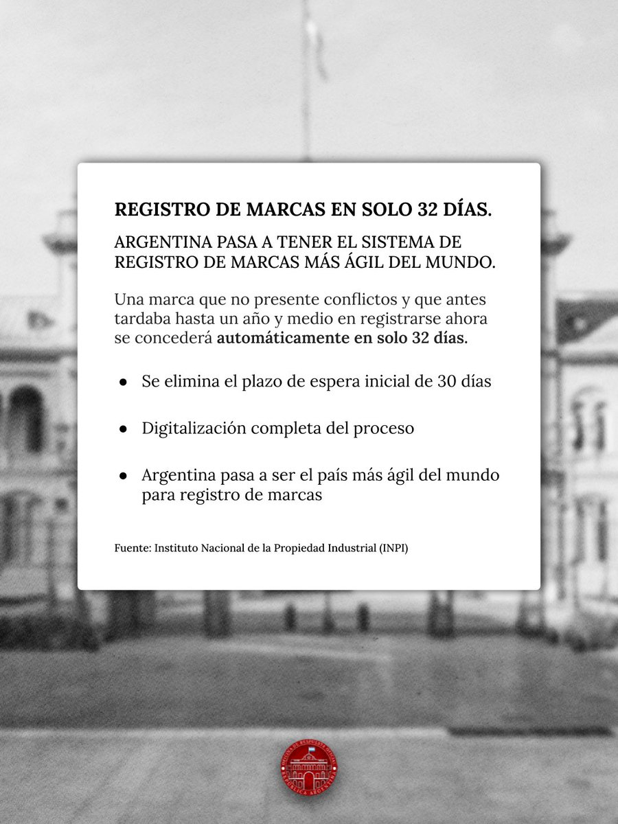 ARGENTINA: EL PAÍS CON EL REGISTRO DE MARCAS MÁS ÁGIL DEL MUNDO

Históricamente, el registro de una marca en la Argentina fue un calvario burocrático. Una marca sin conflictos, que no utilizara nombres genéricos ni coincidiera con otras, podía tardar hasta 18 meses en