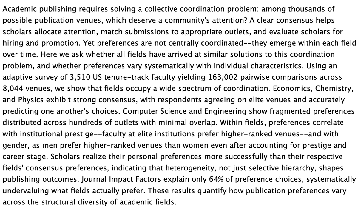 infodocket's tweet image. New Research Paper (preprint): Consensus and Fragmentation in Academic #Publication Preferences infodocket.com/2026/03/05/res… #scholcomm #publishing #publishers