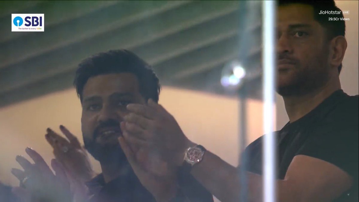 MS DHONI AND ROHIT SHARMA AT THE WANKHEDE STADIUM.