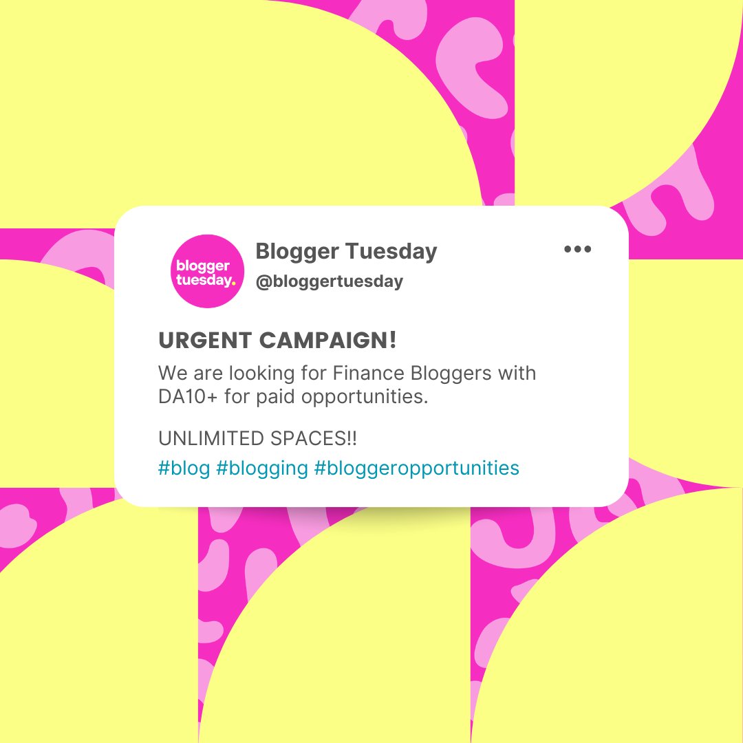Blogger Tuesday tweet media