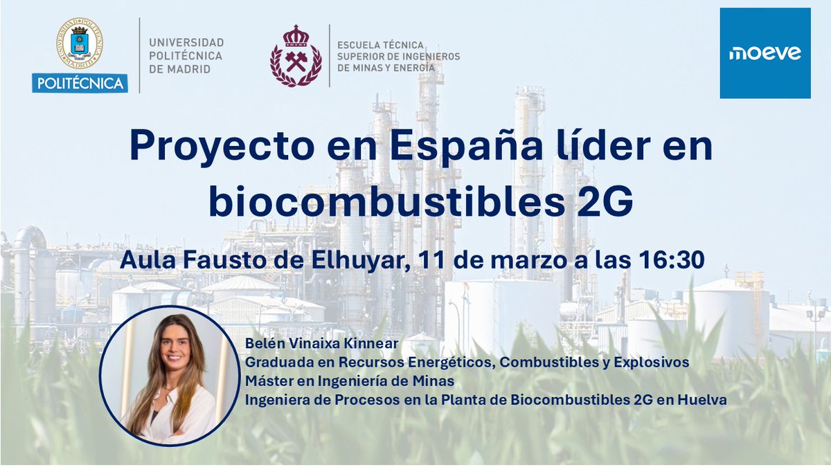 minasenergiaupm's tweet photo. 💡¿Te interesa el futuro de los combustibles?🌱
📅Miércoles 11 de marzo, 16:30 h
📍Aula Fausto Elhuyar
#etsime #somosupm #moeve #biocombustibles https://t.co/neOwU1Revh