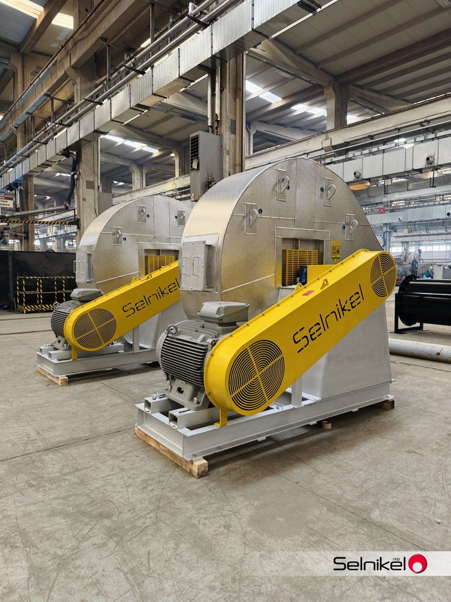 Selnikelcom's tweet image. Upon successful completion of manufacturing, our 2 x 42.000 m3/h, 110 kW capacity radial fans are ready to be transported to operate at insulation industry.

For more information:
selnikel.com

#selnikel #fan #industrialfan #radialfan