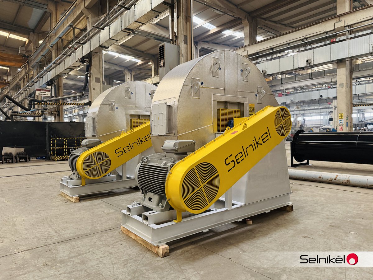 Selnikelcom's tweet image. Upon successful completion of manufacturing, our 2 x 42.000 m3/h, 110 kW capacity radial fans are ready to be transported to operate at insulation industry.

For more information:
selnikel.com

#selnikel #fan #industrialfan #radialfan