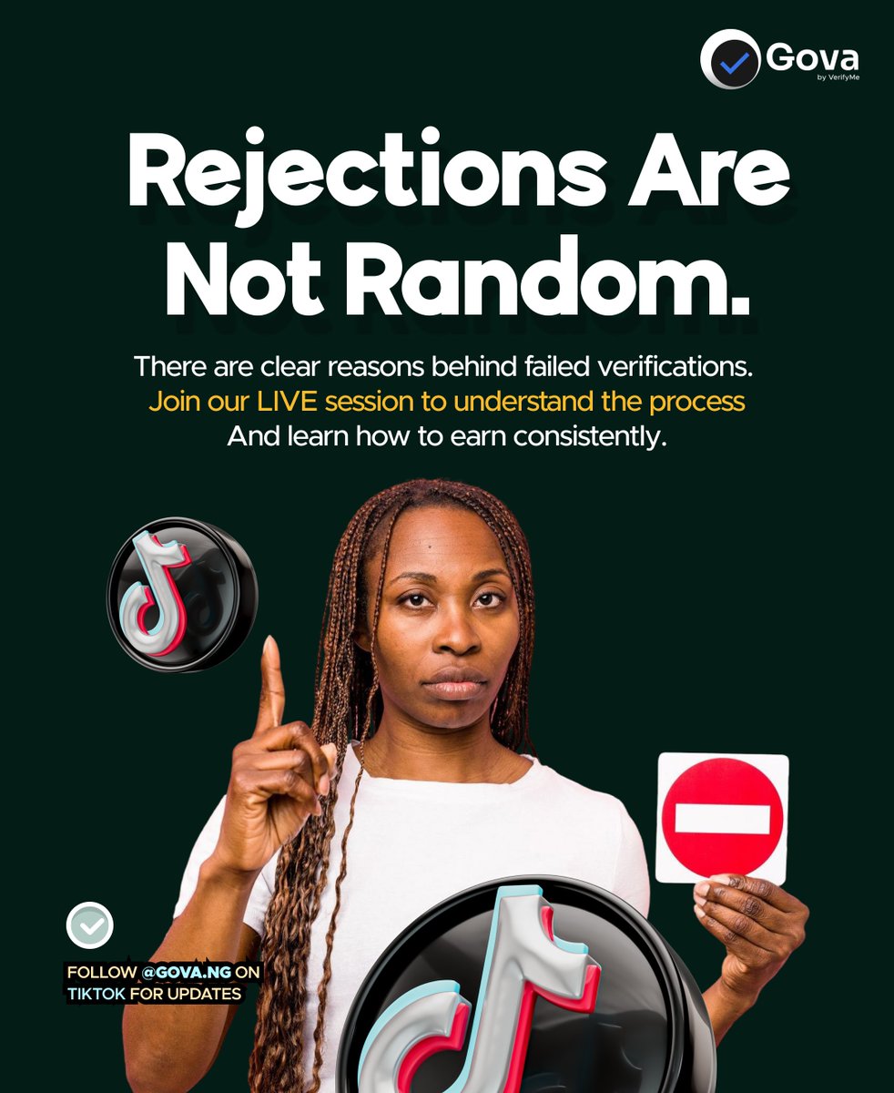 GovaNigeria's tweet photo. Did your address get rejected again?
It might not be your fault.
Join our LIVE and find out what’s really happening behind the scenes.
For more Updates, follow us on TikTok @gova.ngr for updates
#Gova #AddressVerification #FintechNigeria #DigitalIdentity #KYC https://t.co/czpyHNGRq9