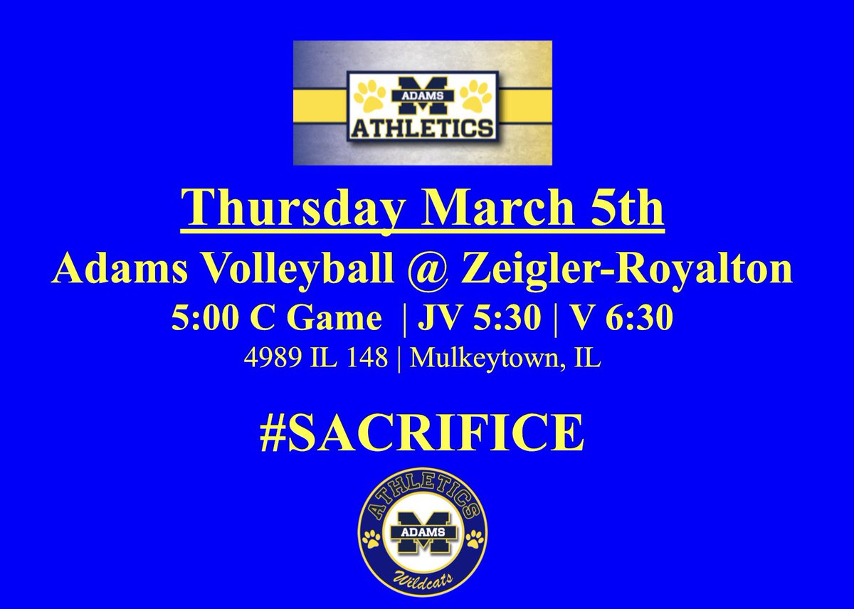 Adams_Wildcats's tweet photo. 🏐 Go Wildcats! 🏐 https://t.co/2r4YhoEVro