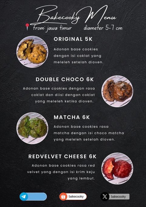 bakecooky's tweet photo. HALO EVERYONE

Aku open PO untuk cookies dan kue lebaran nih! Bisa dicek untuk catalog dan harganya. PO cuma 1-3 hari setelah pemesanan kok tenang aja ya! Pengiriman dari jawa timur🚚. https://t.co/AqWhiwiRD1