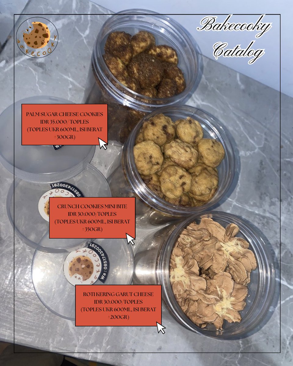 bakecooky's tweet photo. HALO EVERYONE

Aku open PO untuk cookies dan kue lebaran nih! Bisa dicek untuk catalog dan harganya. PO cuma 1-3 hari setelah pemesanan kok tenang aja ya! Pengiriman dari jawa timur🚚. https://t.co/AqWhiwiRD1