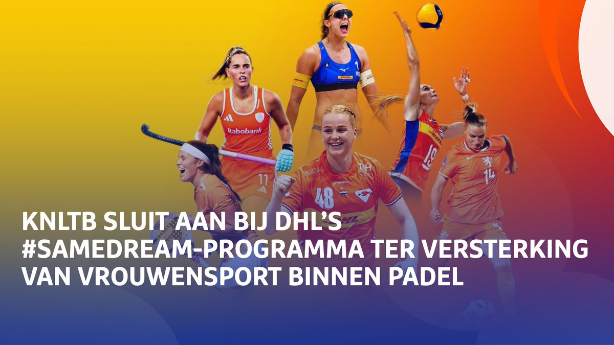 KNLTB's tweet image. KNLTB en DHL eCommerce Nederland kondigen een nieuw partnership aan waarmee padel officieel wordt toegevoegd aan #SameDream, het programma van DHL dat sinds 2022 vrouwelijke topsporters ondersteunt in het najagen van hun sportieve ambities.

Lees meer: knltb.nl/nieuws/2026/03…