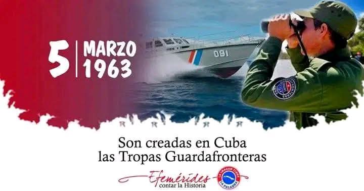 👉🏻 5 de Marzo de 1963 son creadas las Tropas Guardafronteras en Cuba. Muchas felicidades para los centinelas de las costas de nuestra Patria.
#CubaVencerá
#PorLasTunasLaVictoria