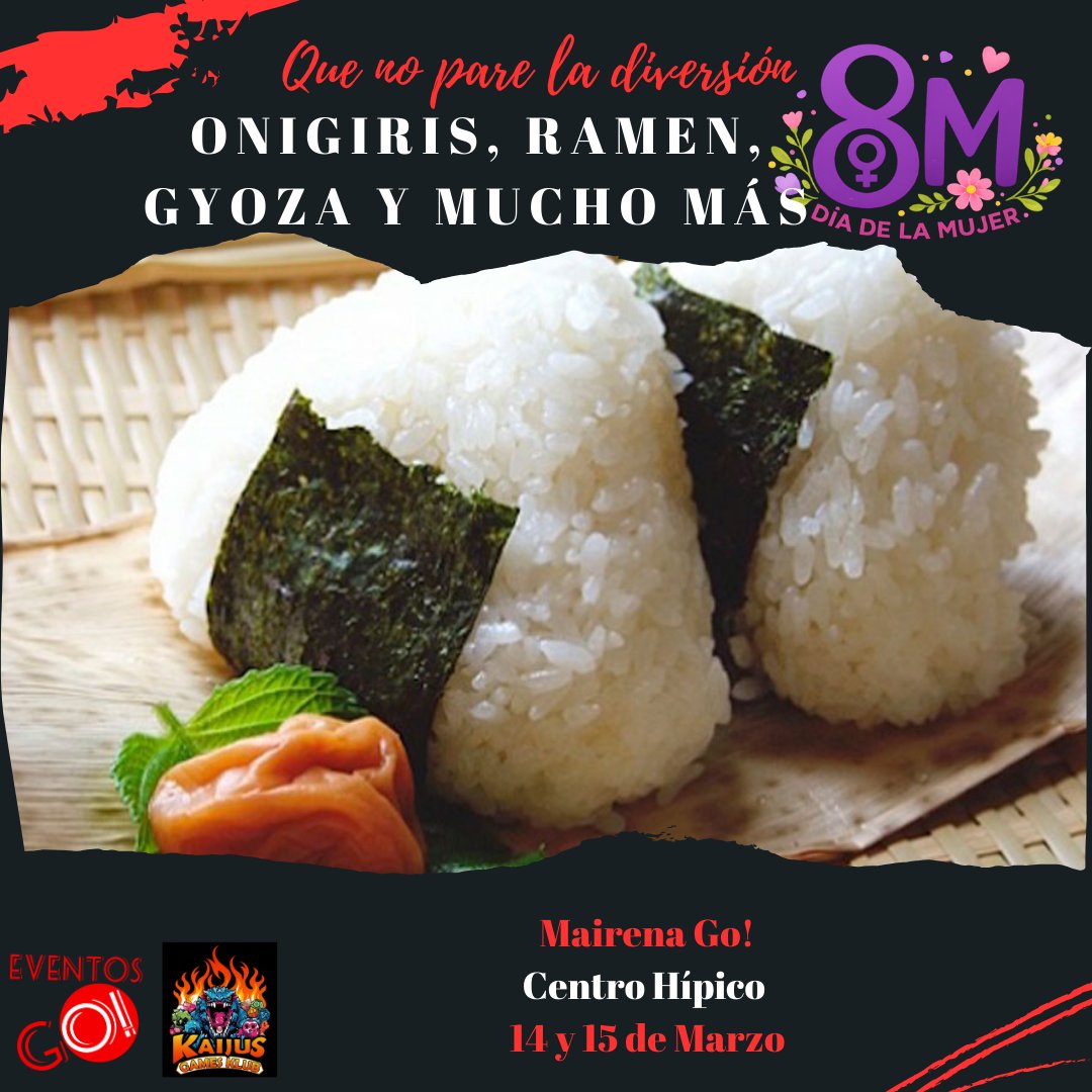 Este año podrás probar delicias asiáticas en #mairenago para no tener que irte a comer fuera: onigiris, gyozas, ramen (chino y coreano) y muchos snacks.