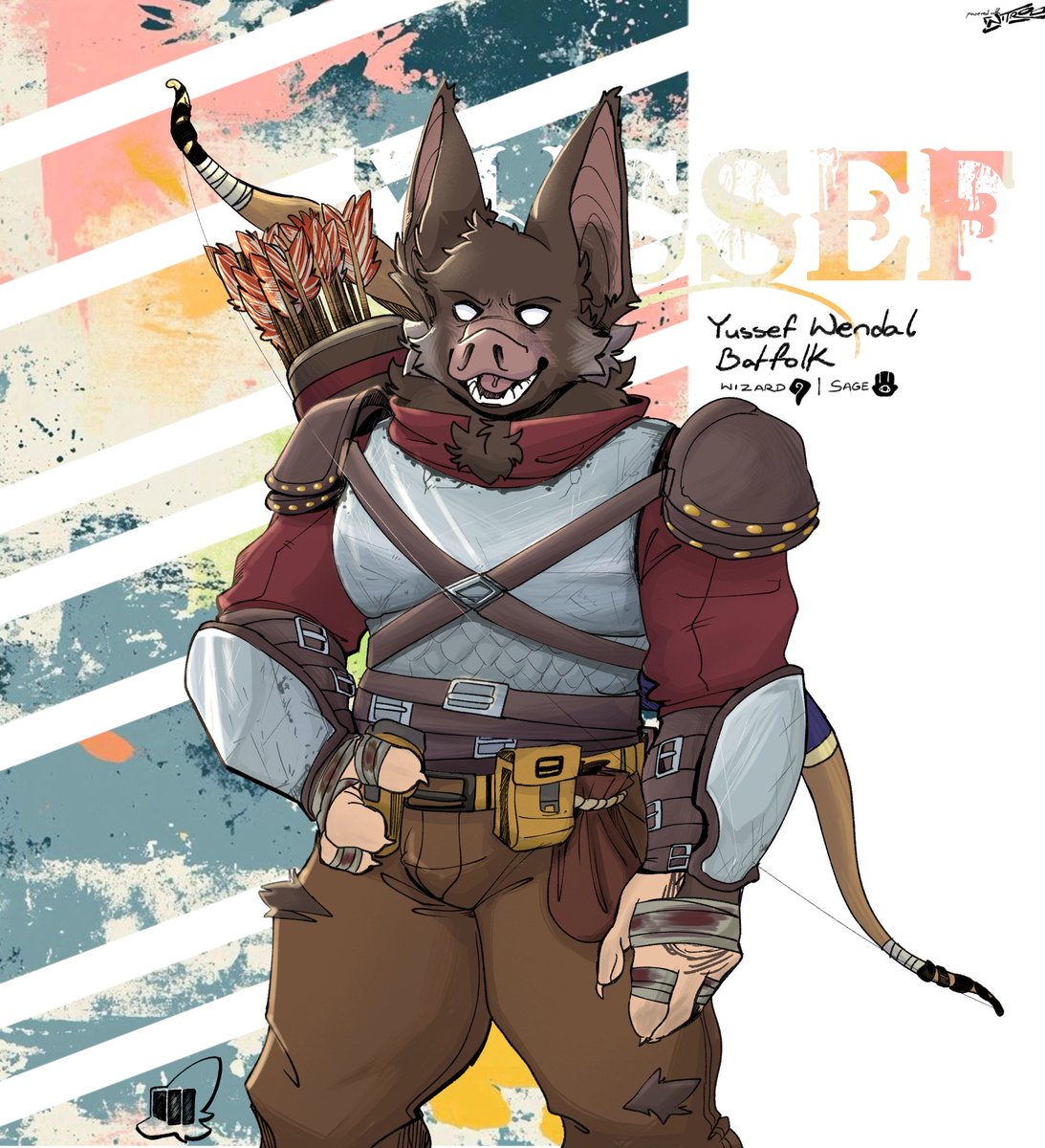 NITRO_'s tweet photo. Sage spellcaster: yussef

DnD character done for @SniperHyper77 
(Concept by him too, this was huge stuff lol)

#furry https://t.co/ZBHSNWejPc
