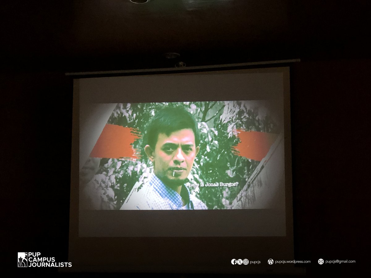 pupcjs's tweet photo. 𝗧𝗜𝗡𝗚𝗡𝗔𝗡 | Sa talkback session ng “#RatedSPG: An MDG Special Docu-Screening,” binigyang-diin ni JL Burgos, direktor ng dokumentaryong "Alipato at Muog" na ang kaso ni Jonas Burgos ay nagpapakita lamang na ang hustisya sa Pilipinas ay para lang sa iilan. [1/2] https://t.co/MqkBo0IGH2
