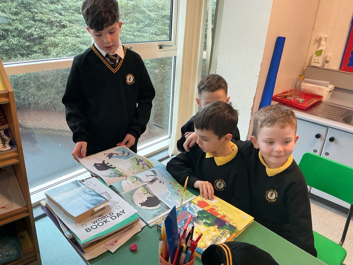ctrps1's tweet image. Miss Galbraith’s P2 class and Mr Finnegan’s P6 class teamed up for some brilliant shared reading today as part of World Book Day! 📚✨ Lovely to see big buddies and little buddies enjoying stories together. 
#WorldBookDay2026 
#SharedReading #P2 #P6 #ReadingBuddies #LoveOfReading
