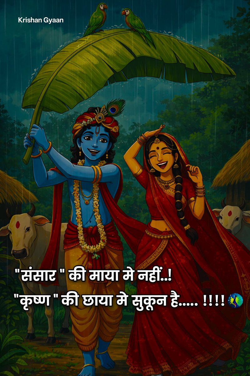 Krishangyaan's tweet photo. "संसार " की माया मे नहीं..!"
कृष्ण " की छाया मे सुकून है..... !!!!🦚 https://t.co/NOVTV2M0gH