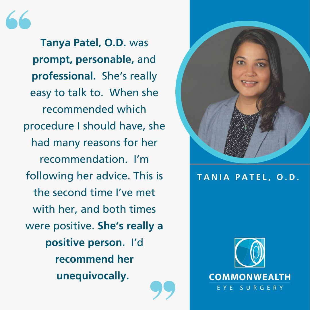 We’re so grateful for the kind words and trust in our team. Providing thoughtful recommendations and making every visit a positive experience is what we strive for each day.

Thank you for choosing us for your vision care. 💙

#patienttestimonial
