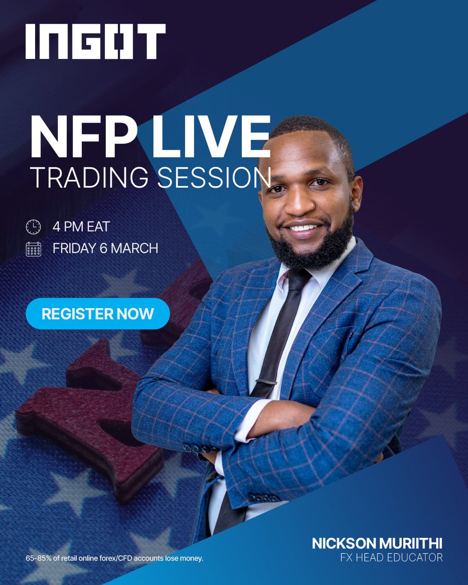 INGOTKenya's tweet photo. Join our webinar, NFP Live Trading Session, Friday, March 6th, for a clear breakdown of the NFP report, smart strategies for trading data releases, and real-time market analysis. 
Register now https://t.co/AmaicPYhLj https://t.co/gOdETn6fUp