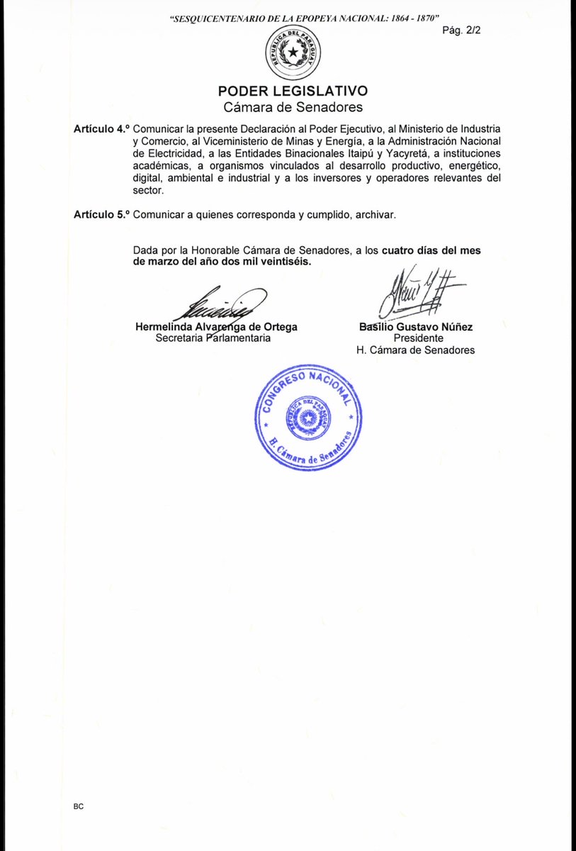 ncristaldo's tweet photo. Bitcoin Mining in Paraguay gets full support of the congress. https://t.co/8V11VMvVA5