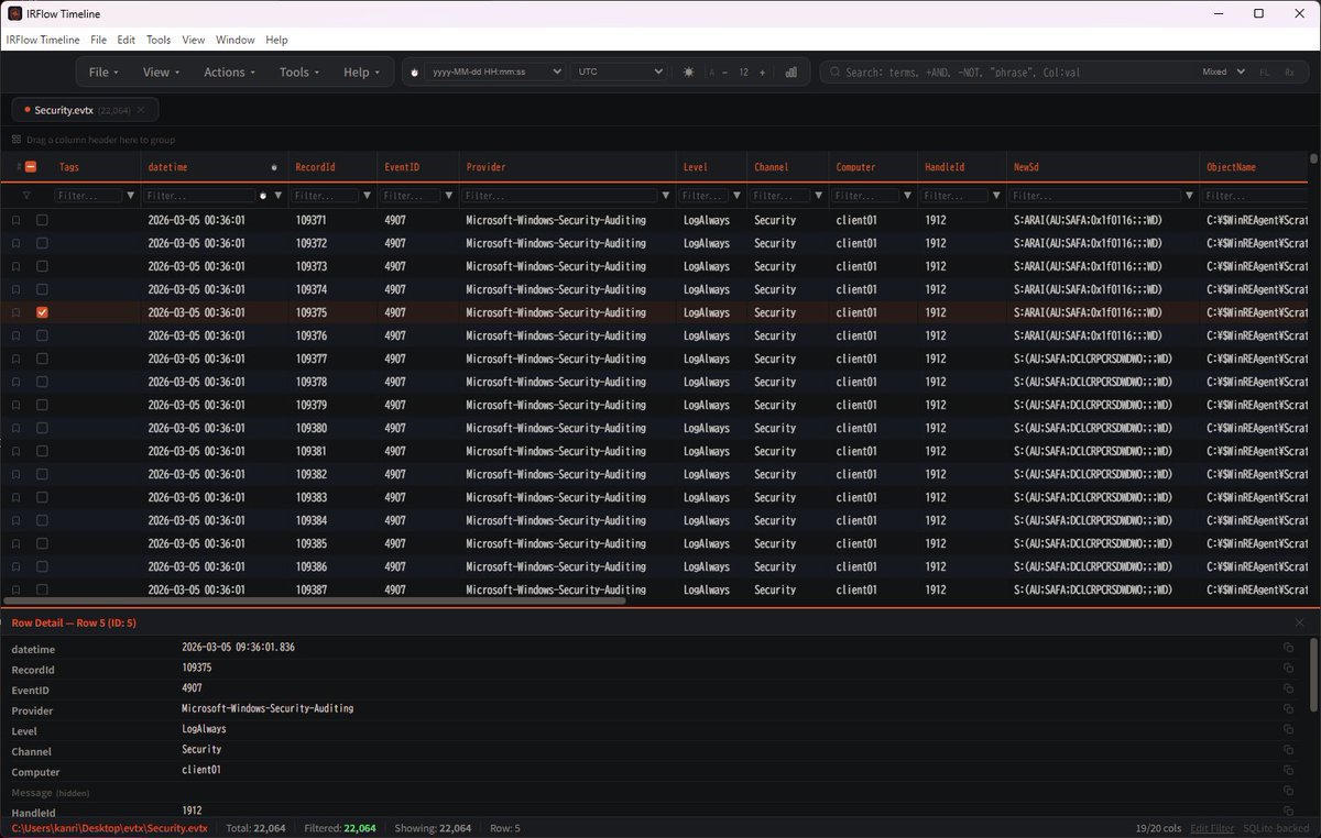 I successfully built the Windows version of IRFlow Timeline (r3nzsec.github.io/irflow-timelin…).
I'm not very familiar with Electron, but thanks to Codex and Claude I managed to tweak a few configuration settings and fix some errors.
However, I've only confirmed the build succeeded; I