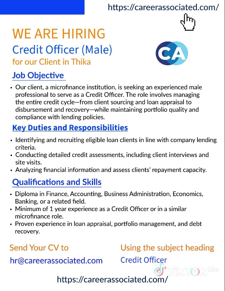 gaph72's tweet photo. We are hiring a Credit Officer in Thika

#jobs
#Iran 
#IranWar 
#Careers 
#IkoKaziKE https://t.co/t9moZHKnBw