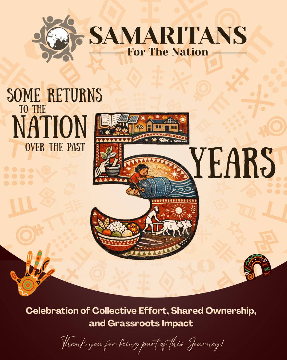 samaritans_ftn's tweet photo. Today we complete 5 years of Samaritans for the Nation.
From a small beginning to serving tribal and rural communities across many villages, this journey was made possible by the trust and support of our volunteers, donors, partners, and well-wishers.

The journey continues https://t.co/Eh2OuATHhn