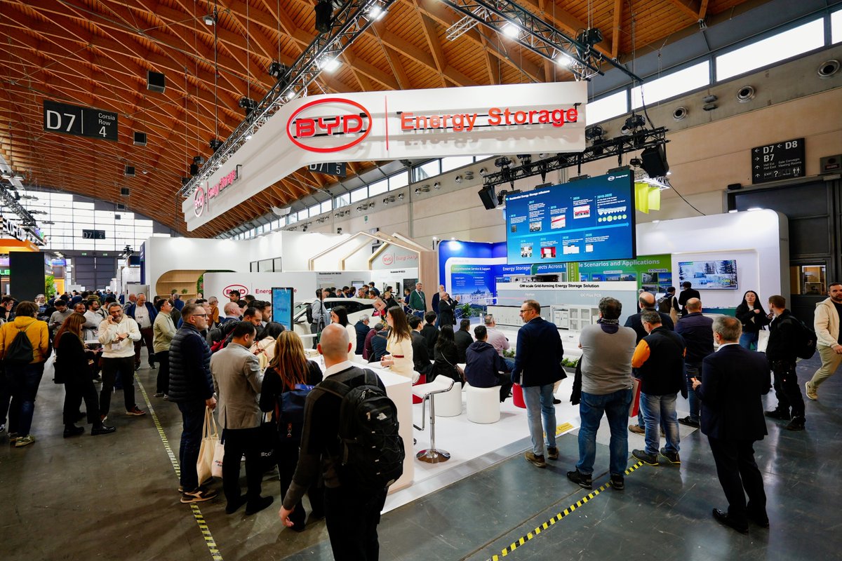 BydStorage's tweet photo. Powering Italy’s Energy Evolution at #KeyEnergy 2026
As the Italian market matures, the demand for grid-resilient, high-density storage is at an all-time high. At Key Energy Rimini, BYD Energy Storage is proud to present our Full-Stack Self-Developed Grid-Forming Solution.
By integrating the Haohan with our GC Flux PCS and GC Master EMS, we provide active frequency and voltage support for a stable grid. Powered by the world’s leading 2710Ah Blade Battery, Haohan achieves an equivalent 10MWh per 20ft capacity, optimizing space use with a 52.1% Vcts.
From utility-scale solution to our residential energy storage systems including Battery-Box HVE & HVB and Power-Box TH & SH series, we are scaling the future of green energy.
We are truly grateful to have our global industry partners and valued clients at our booth and share a relaxing Aperitivo moment with us.
#BYDEnergyStorage #KeyEnergy #Italy #GridForming #BESS #BladeBattery #Sustainability #Innovation