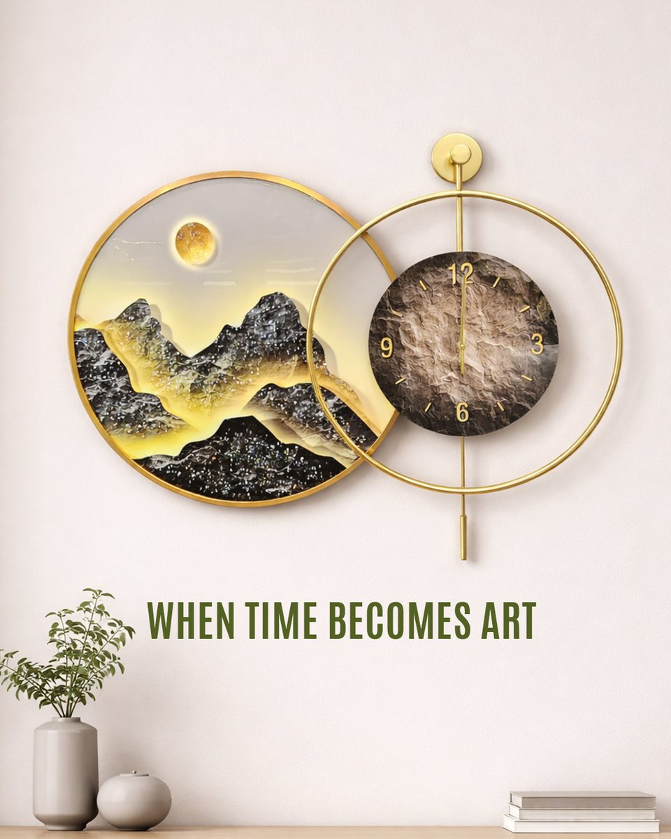 kalasaardecor's tweet image. Time, but make it aesthetic ⏳✨
A wall clock that’s more than functional — it’s art. Elevate your space with design that speaks style and sophistication.

📞 Contact us: 87994 83990.
🌐For more visit, kalasaar.com

#KalasaarDecor #DesignerClock #WallArtDecor