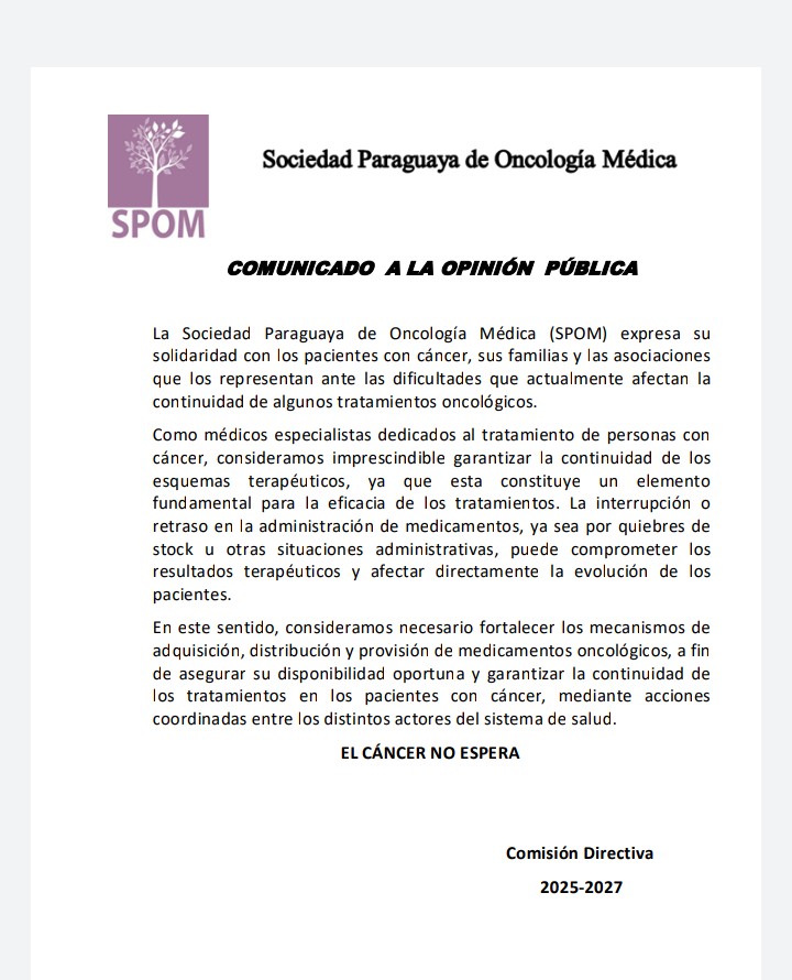 Cada día es una tortura para el paciente que necesita continuar su tratamiento, sabiendo que dicha fármaco no está en el banco de drogas .
<a href="/PresidenciaPy/">Presidencia Paraguay</a> <a href="/ViceParaguay/">Vicepresidencia de la República del Paraguay</a> <a href="/msaludpy/">Ministerio de Salud</a> <a href="/dncp_py/">DNCP</a> <a href="/SenadoresPy/">SenadoPy</a> <a href="/DiputadosPy/">Cámara de Diputados</a>