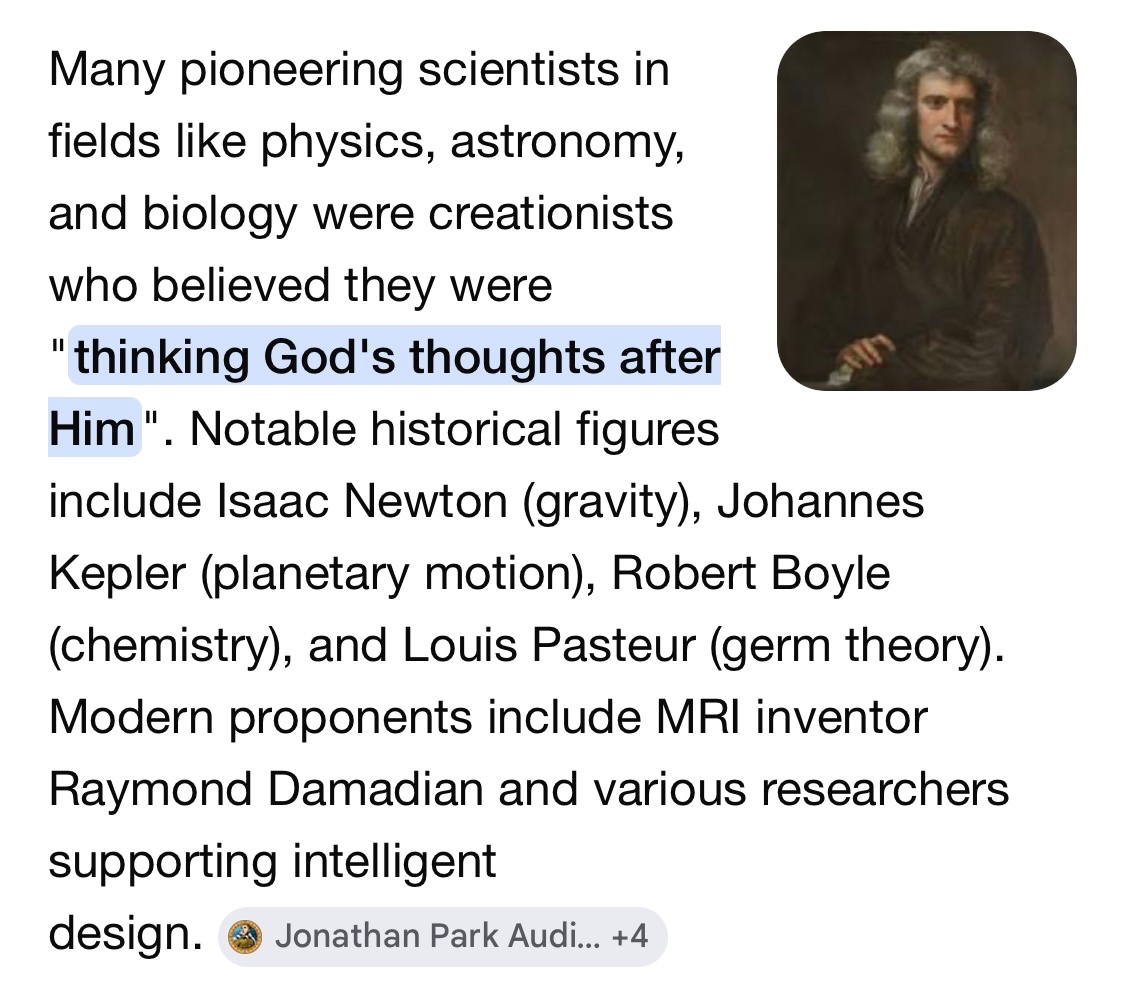 PatriotLovesUS's tweet photo. @altaccece @Marviv119 @NotTheSame_Cord @RosaryQuotes123 These are very famous, very influential, very educated scientists that believe in creation. 
Believing the universe &amp; Earth specifically (plants, animals, humans) all derived from the same amoeba crawling from the mud- could also be viewed as fairytale. https://t.co/WJw6lrJbuR
