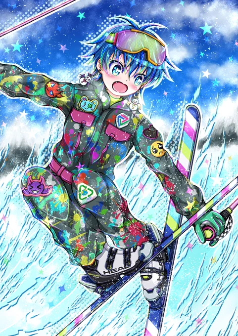 なんか画像が板仕様なので、イラストがめっちゃ細長くなってスタイル抜群になってるwww 雪山系のイラストも描いてるよん よろしくなのん。 なぎさチャが乗ってる板にも例の2人がいますね… #GJ16_5自己紹介 #GJ16_5