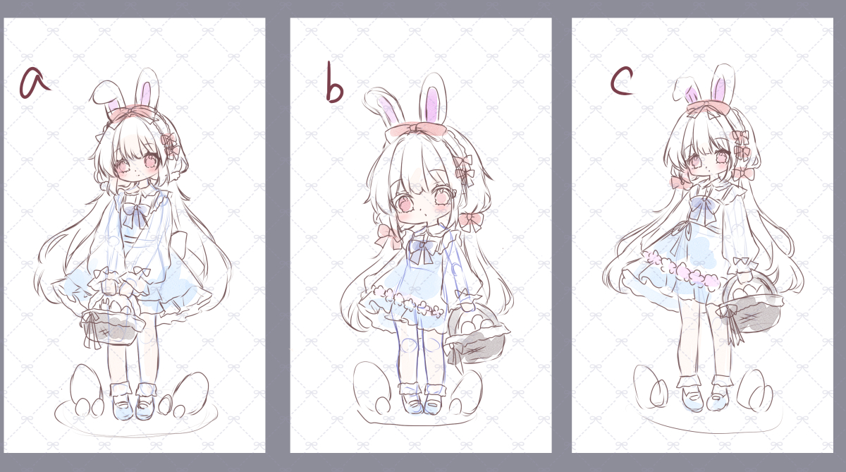 でもってお次はイースター量産を考えてるんですけど3案まで絞って残りが絞り切れない…ッッ

リプにアンケート
▼ 