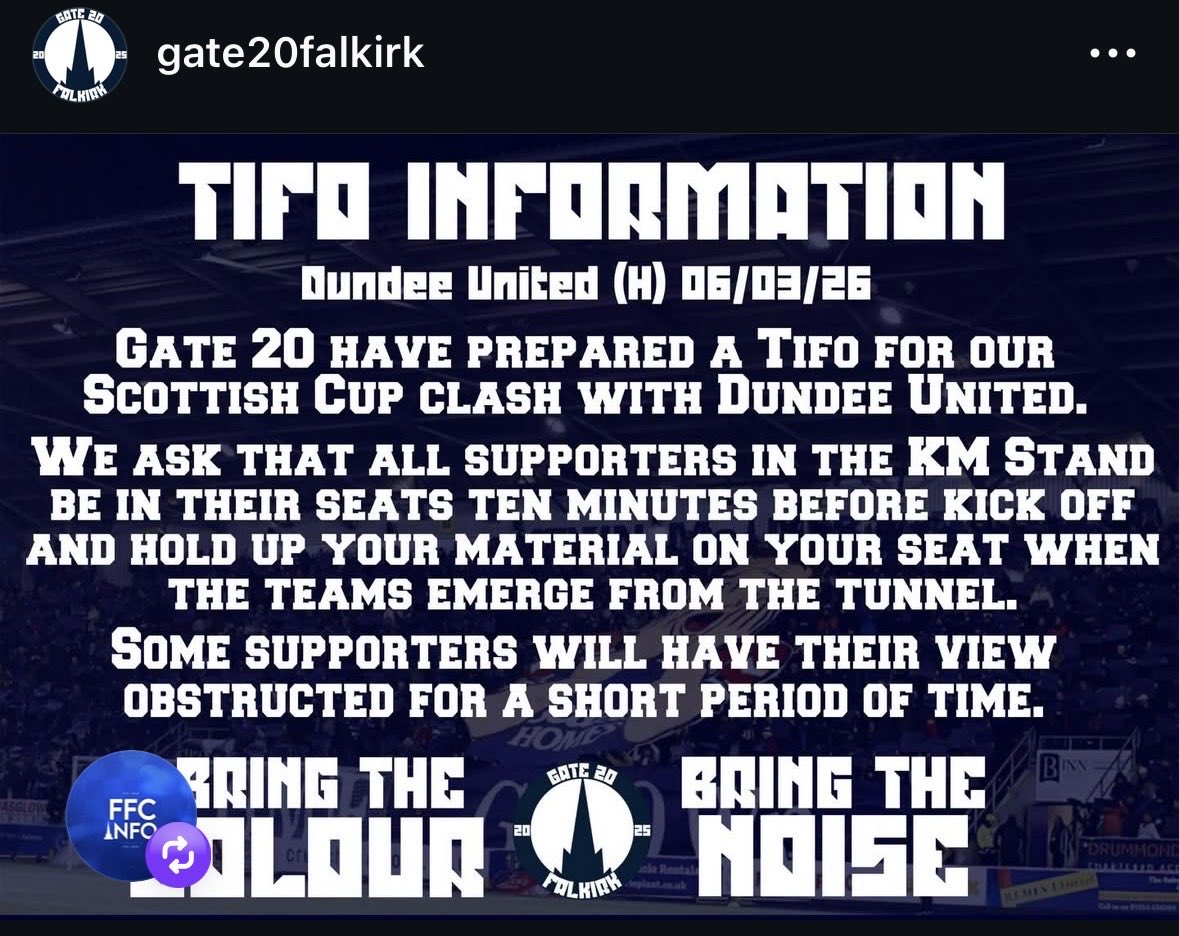 FalkirkfcSS's tweet photo. ℹ️Tifo Info
#HaveYourSay #BackTheFSS #Gate20 https://t.co/5uZGwM5jbg