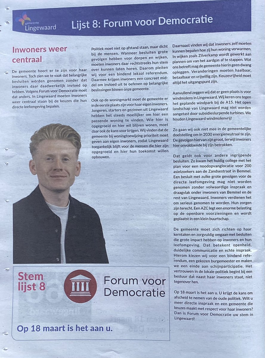 marple16169746's tweet photo. @MarcusPluijm #Gendt #Bemmel #Huissen #Angeren #Haalderen #Ressen #Doonenburg opgelet, stem lijst 8! #FvD https://t.co/iCd4bywJxn