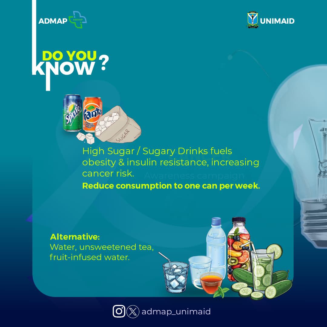 AdmapUnimaid's tweet photo. Cancer is a complex disease where abnormal cells grow uncontrollably. This week, we’re creating cancer awareness and highlighting some carcinogenic products that increase cancer risk.

#CancerAwareness #Oncology  #ADMAP https://t.co/hNJ7Cgk6eo