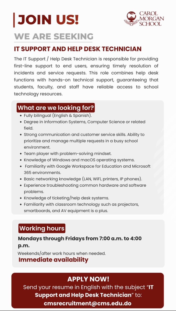 Ofertas de empleos. 👇🏾👇🏾👇🏾👇🏾
