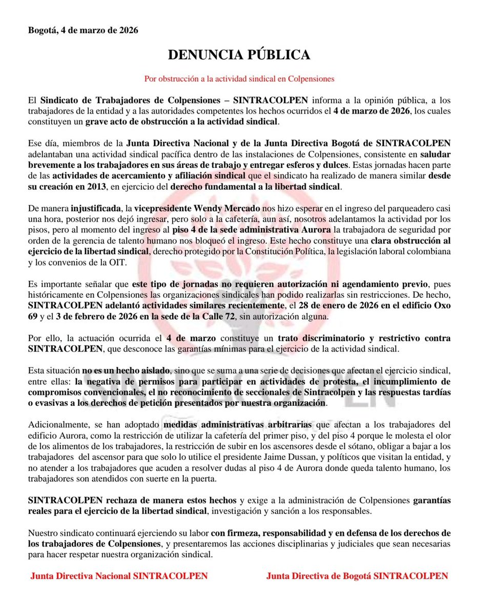 Sintracolpen Oficial tweet media