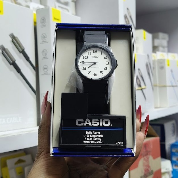 DrKanyuira's tweet photo. Casio have the MQ24, an easy reader, neat and compact analog watch, locally available at Kshs 4,499.

Then SKMEI said ngonja kidogo and they made the SKMEI 2018; bigger, with a 50M WR rating at a fraction of the price. Locally available at Kshs 1,999.

Pick your poison.
Both are available with a one year warranty from @Essentiall_Ke