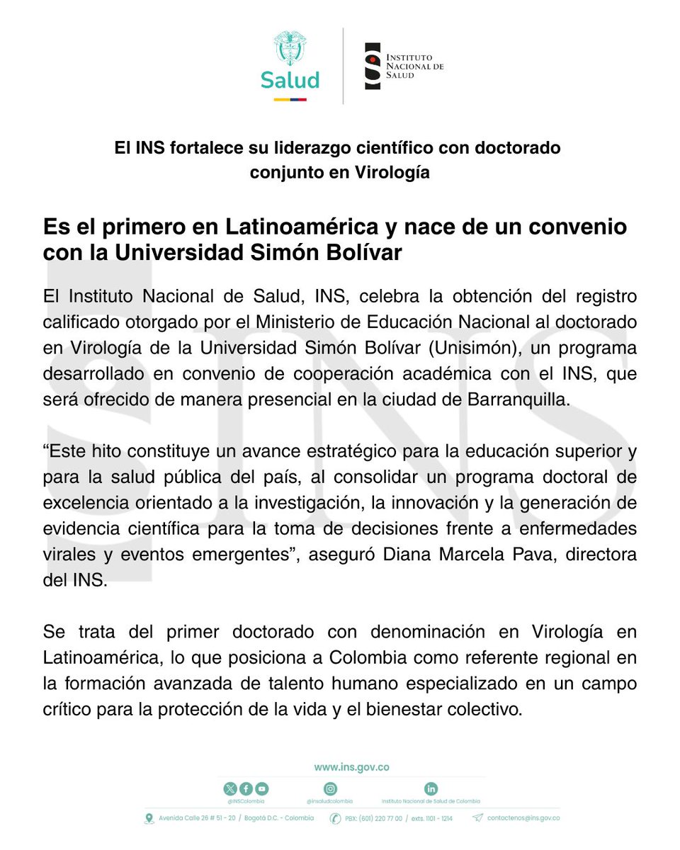 Instituto Nacional de Salud🇨🇴 tweet media
