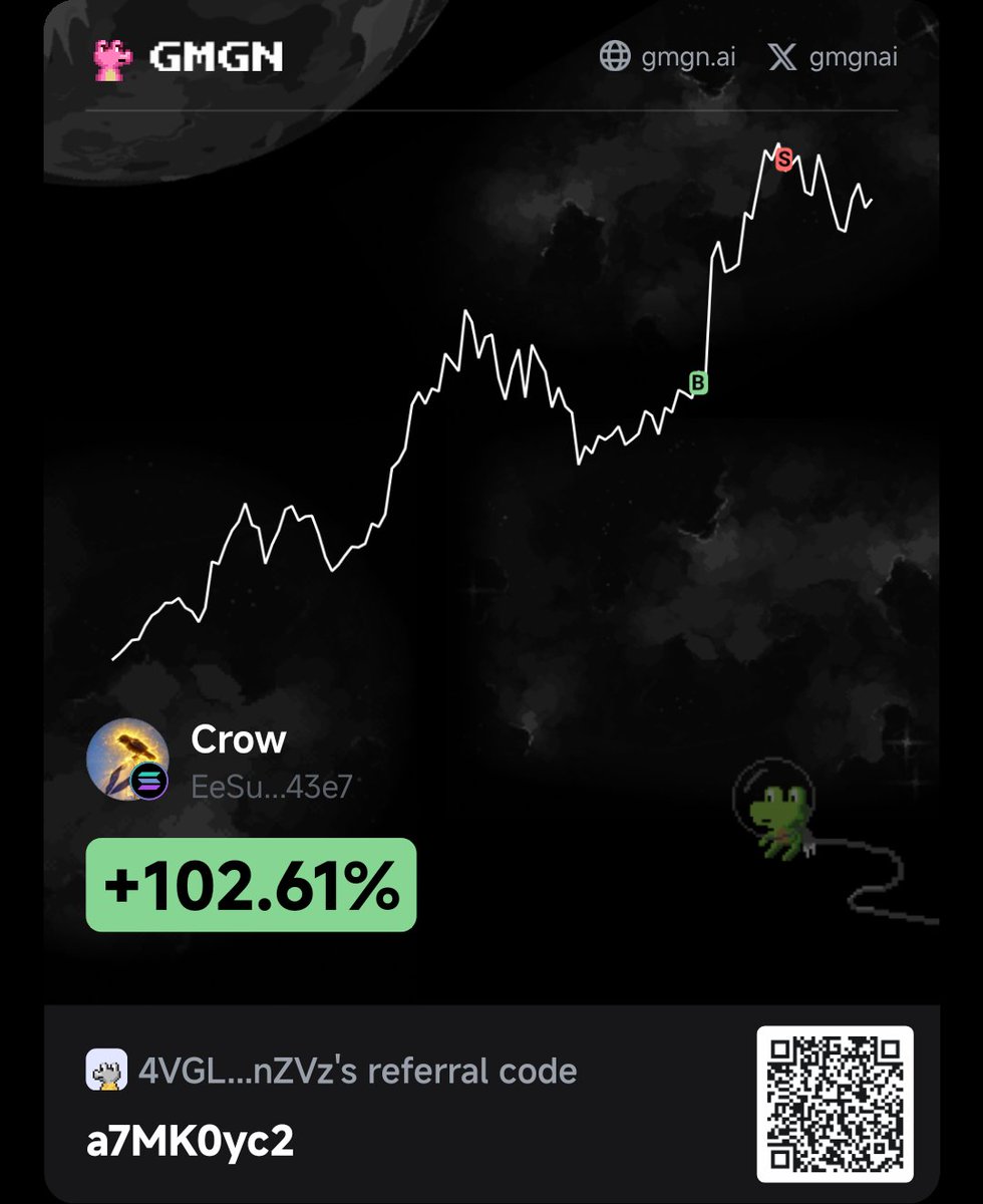 💰💰 P&amp;L +102.61%. Use GMGN to spot opportunities faster and trade quicker! #GMGN invites you to make money together! gmgn.ai/sol/token/a7MK…