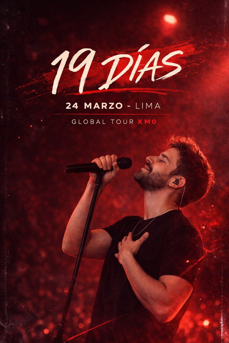 19 días para que empiece a sonar la primera nota y todo valga la pena gracias a <a href="/pabloalboran/">Pablo Alborán</a> 🤍

¿Quién más vive pensando en el 24 de marzo? ✨

<a href="/warnermusicperu/">Warner Music Perú</a>  | <a href="/WorkShowsPE/">Work Shows Oficial</a>  | <a href="/AlboranTeam/">Equipo Alborán</a>  | <a href="/gtstalentspain/">GTS Spain</a>  | <a href="/teleticketperu/">Teleticket</a>