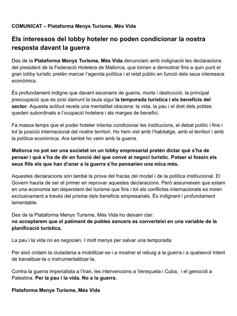 MENYS TURISME MÉS VIDA tweet media