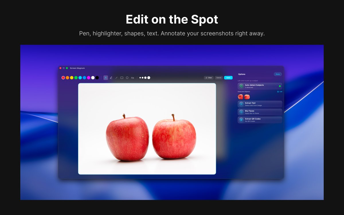 Hiroxbon's tweet image. Need a simple screenshot tool for macOS?

Screen Magnum does it all — capture, OCR, copy. Locally. No cloud, no bloat.

Free on the Mac App Store 👇
apps.apple.com/jp/app/screen-…

#macOS #productivity #screenshotapp #ScreenMagnum