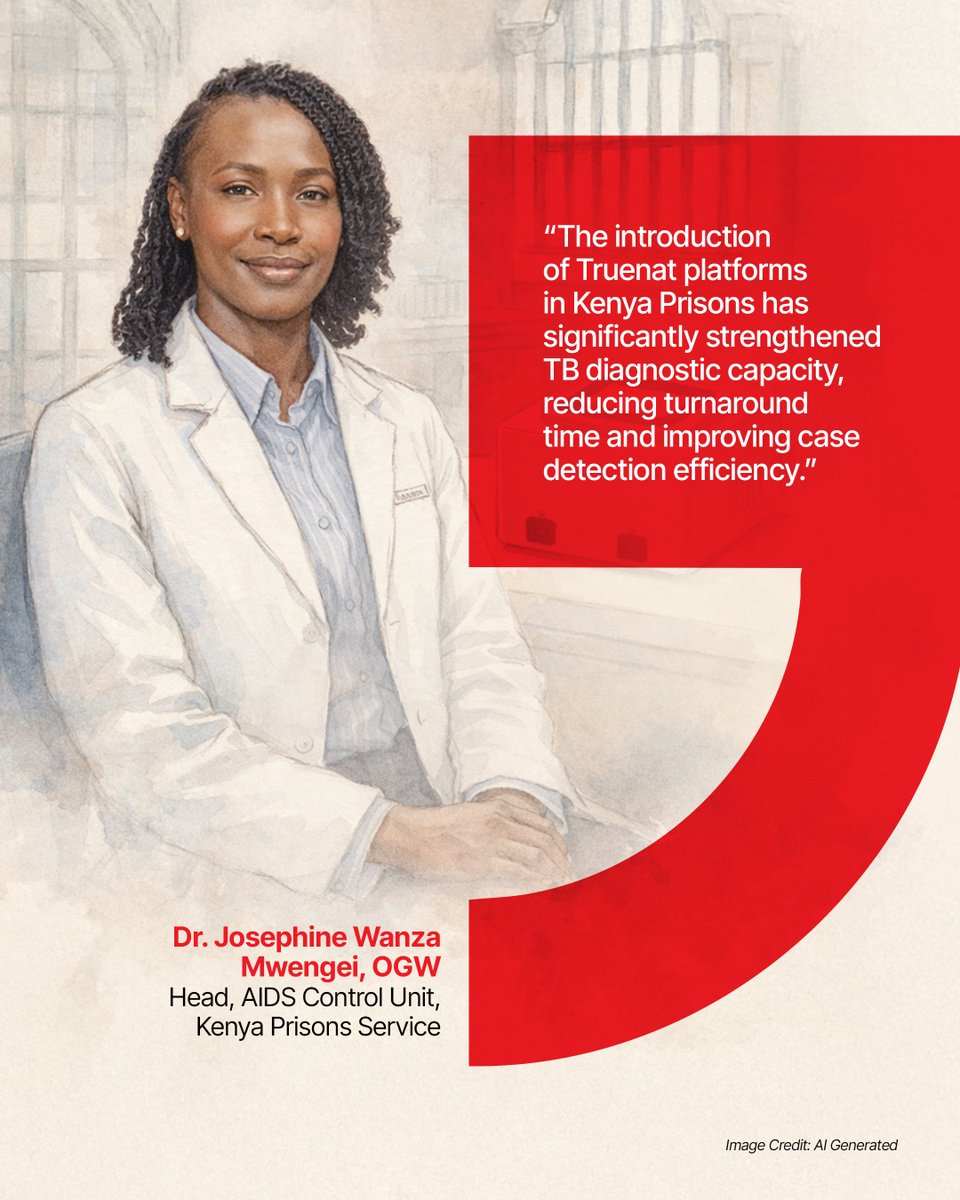 MolbioDx's tweet photo. Access to healthcare should not depend on freedom of movement.

Since Mar 2024, Truenat TB platforms in Kenya’s prison system have conducted 3,300+ tests with same-day results—strengthening timely TB detection in custodial settings.

#Truenat #MolbioDiagnostics #TB #PointOfCare #PublicHealth